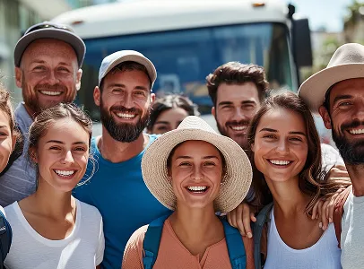 un groupe de personnes fait la fête